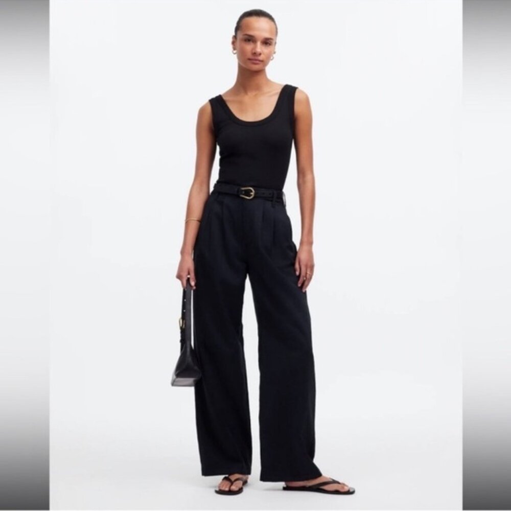 Madewell The Harlow Wide-Leg Pant in Black